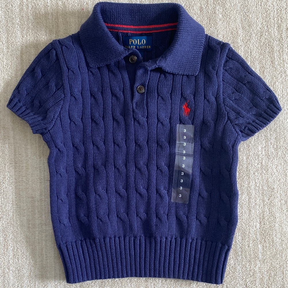 Polo by Ralph Lauren Kids Navy Cable Knit Polo